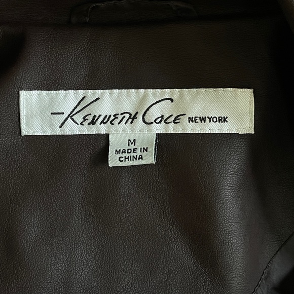 Kenneth Cole Brown Faux Leather Jacket M - Picture 10 of 12